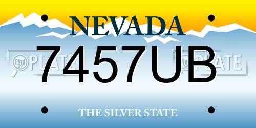 7457UB Nevada License Plate