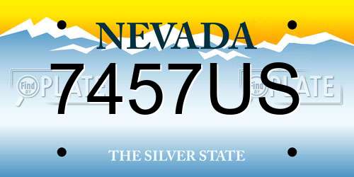 7457US Nevada License Plate