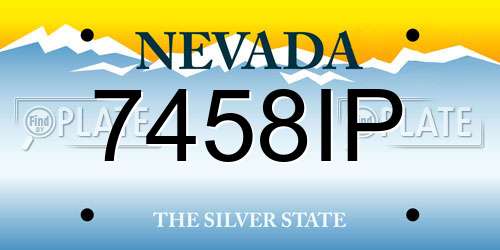 7458IP Nevada License Plate