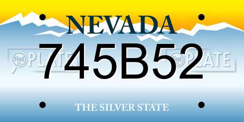 745B52 Nevada License Plate