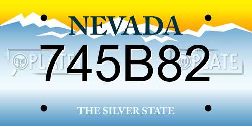 745B82 Nevada License Plate