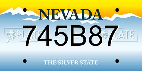 745B87 Nevada License Plate