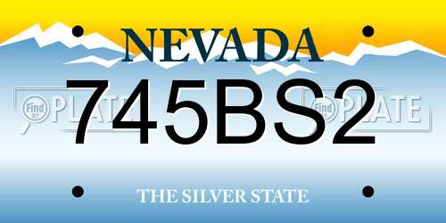 745BS2 Nevada License Plate