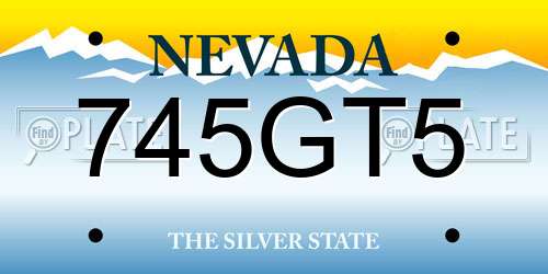 745GT5 Nevada License Plate