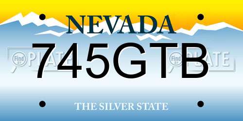 745GTB Nevada License Plate