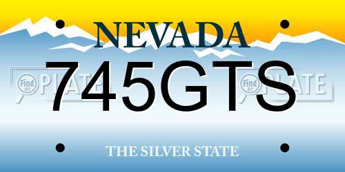 745GTS Nevada License Plate