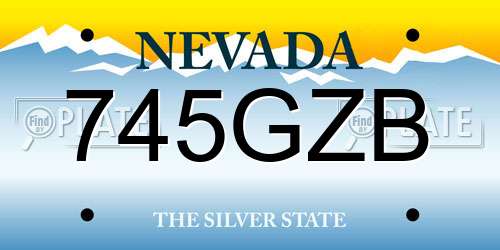 745GZB Nevada License Plate