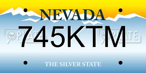 745KTM Nevada License Plate