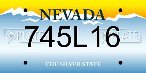 745L16 Nevada License Plate