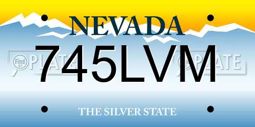 745LVM Nevada License Plate