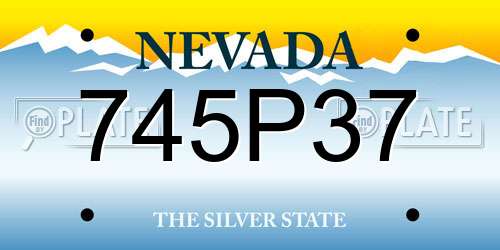 745P37 Nevada License Plate