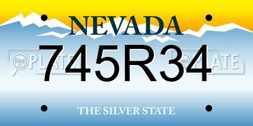 745R34 Nevada License Plate
