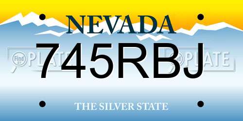745RBJ Nevada License Plate