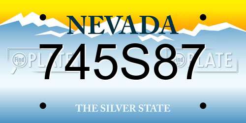 745S87 Nevada License Plate