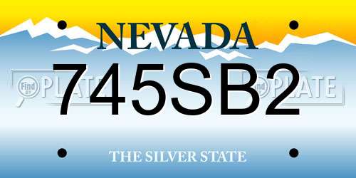 745SB2 Nevada License Plate