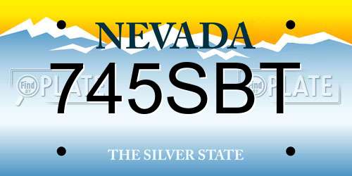 745SBT Nevada License Plate