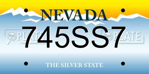 745SS7 Nevada License Plate