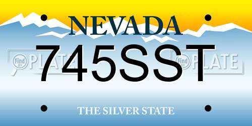 745SST Nevada License Plate