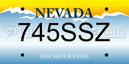 745SSZ Nevada License Plate