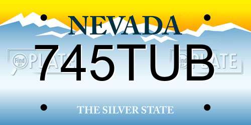 745TUB Nevada License Plate