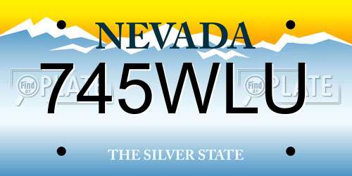 745WLU Nevada License Plate