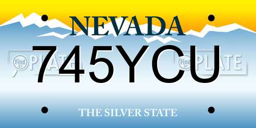 745YCU Nevada License Plate