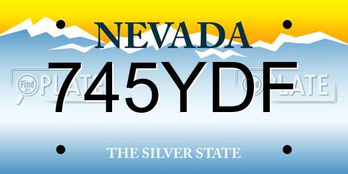 745YDF Nevada License Plate