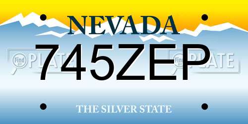 745ZEP Nevada License Plate