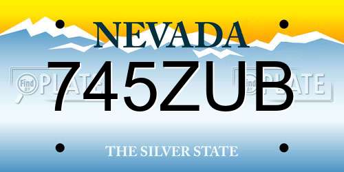 745ZUB Nevada License Plate