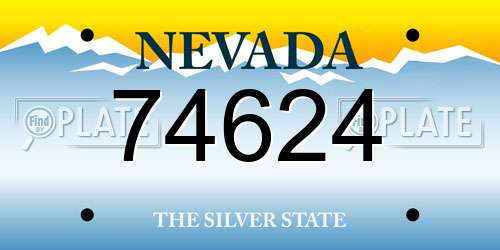 74624 Nevada License Plate