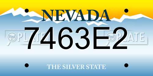 7463E2 Nevada License Plate