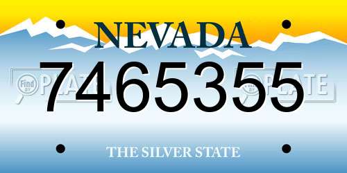 7465355 Nevada License Plate