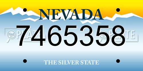 7465358 Nevada License Plate