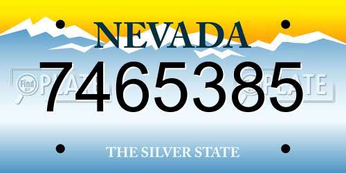7465385 Nevada License Plate