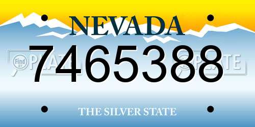 7465388 Nevada License Plate