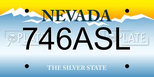 746ASL Nevada License Plate