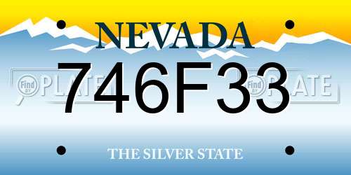 746F33 Nevada License Plate