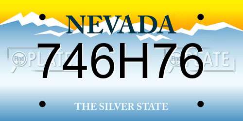 746H76 Nevada License Plate