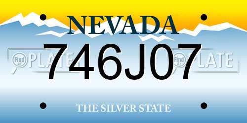 746J07 Nevada License Plate
