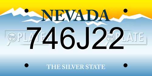 746J22 Nevada License Plate