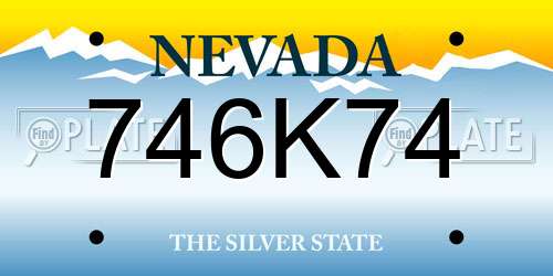 746K74 Nevada License Plate