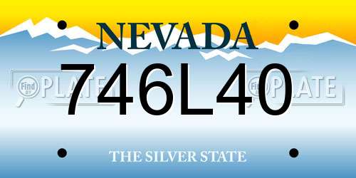 746L40 Nevada License Plate