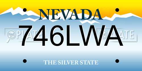 746LWA Nevada License Plate