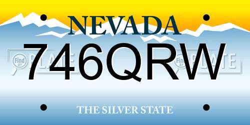 746QRW Nevada License Plate