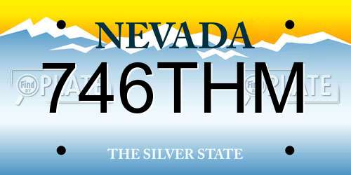 746THM Nevada License Plate