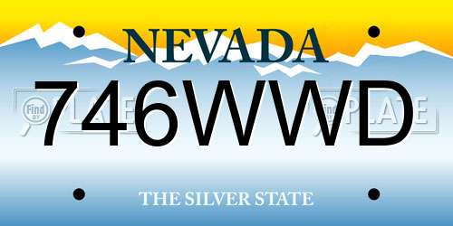 746WWD Nevada License Plate