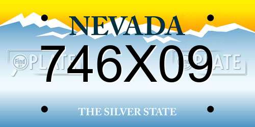 746X09 Nevada License Plate