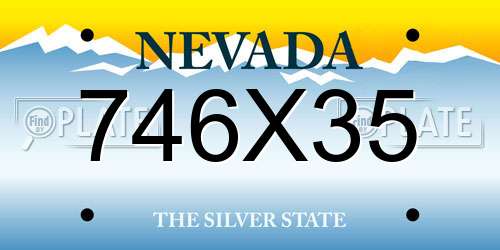 746X35 Nevada License Plate