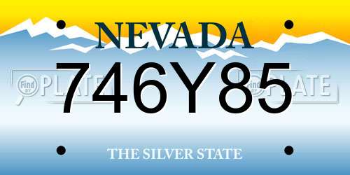 746Y85 Nevada License Plate
