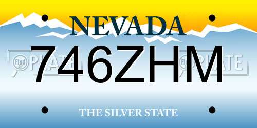 746ZHM Nevada License Plate